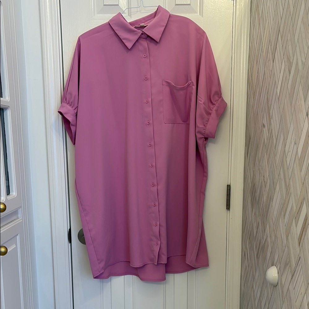 Entro Purple Oversized Shirt Dress